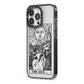 The Sun Monochrome iPhone 13 Pro Black Impact Case Side Angle on Silver phone