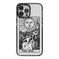 The Sun Monochrome iPhone 13 Pro Max Black Impact Case on Silver phone