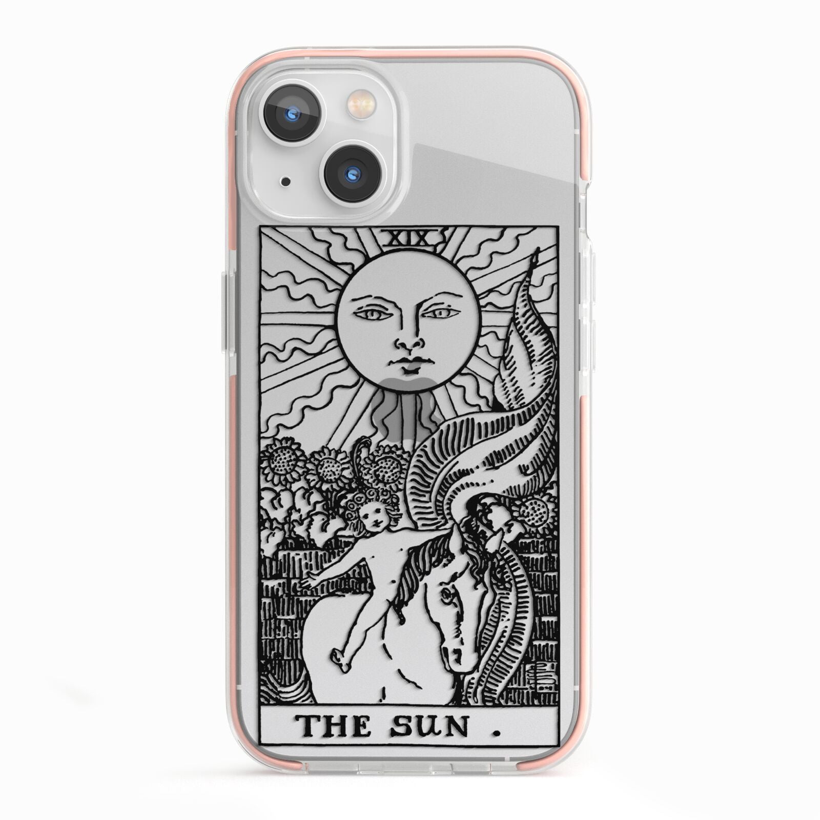 The Sun Monochrome iPhone 13 TPU Impact Case with Pink Edges