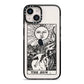 The Sun Monochrome iPhone 14 Black Impact Case on Silver phone
