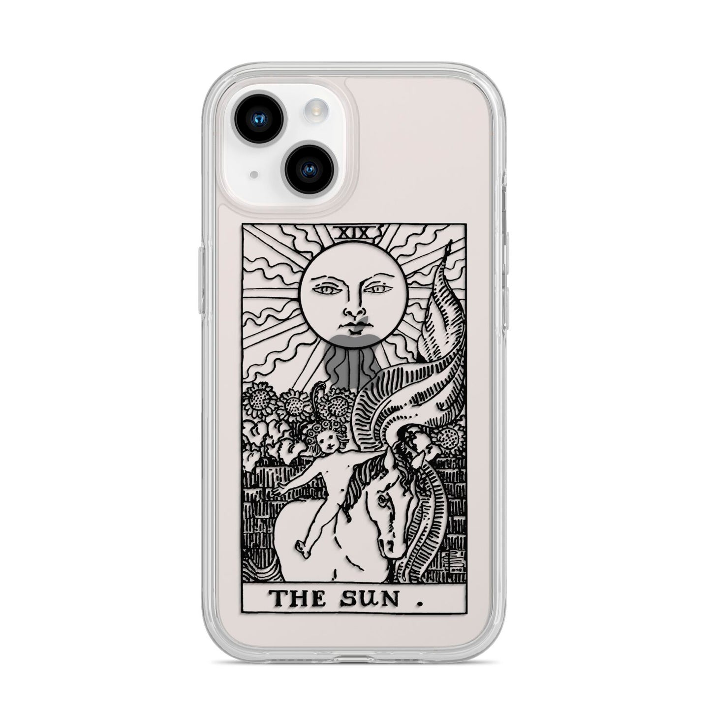 The Sun Monochrome iPhone 14 Clear Tough Case Starlight