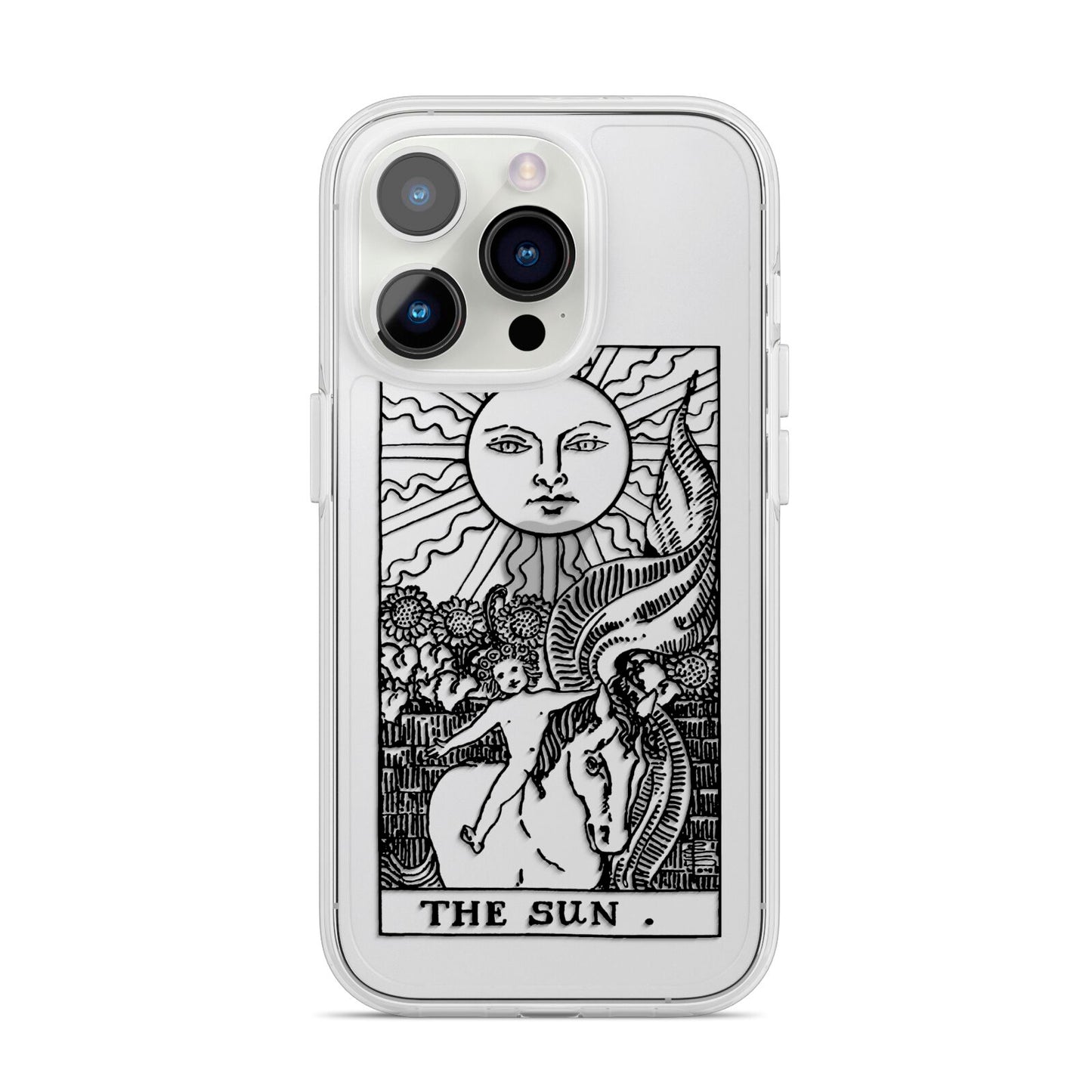 The Sun Monochrome iPhone 14 Pro Clear Tough Case Silver