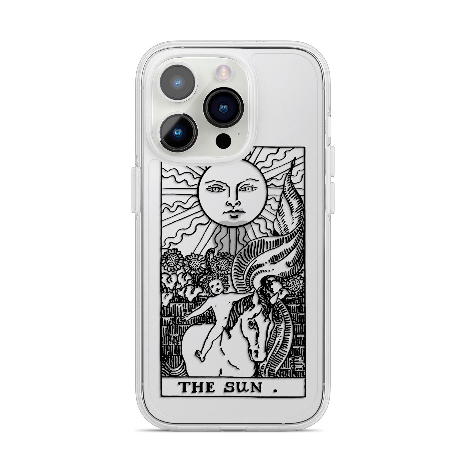 The Sun Monochrome iPhone 14 Pro Clear Tough Case Silver