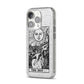 The Sun Monochrome iPhone 14 Pro Glitter Tough Case Silver Angled Image