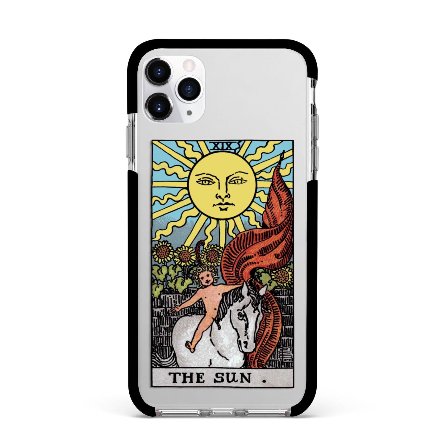 The Sun Tarot Card Apple iPhone 11 Pro Max in Silver with Black Impact Case