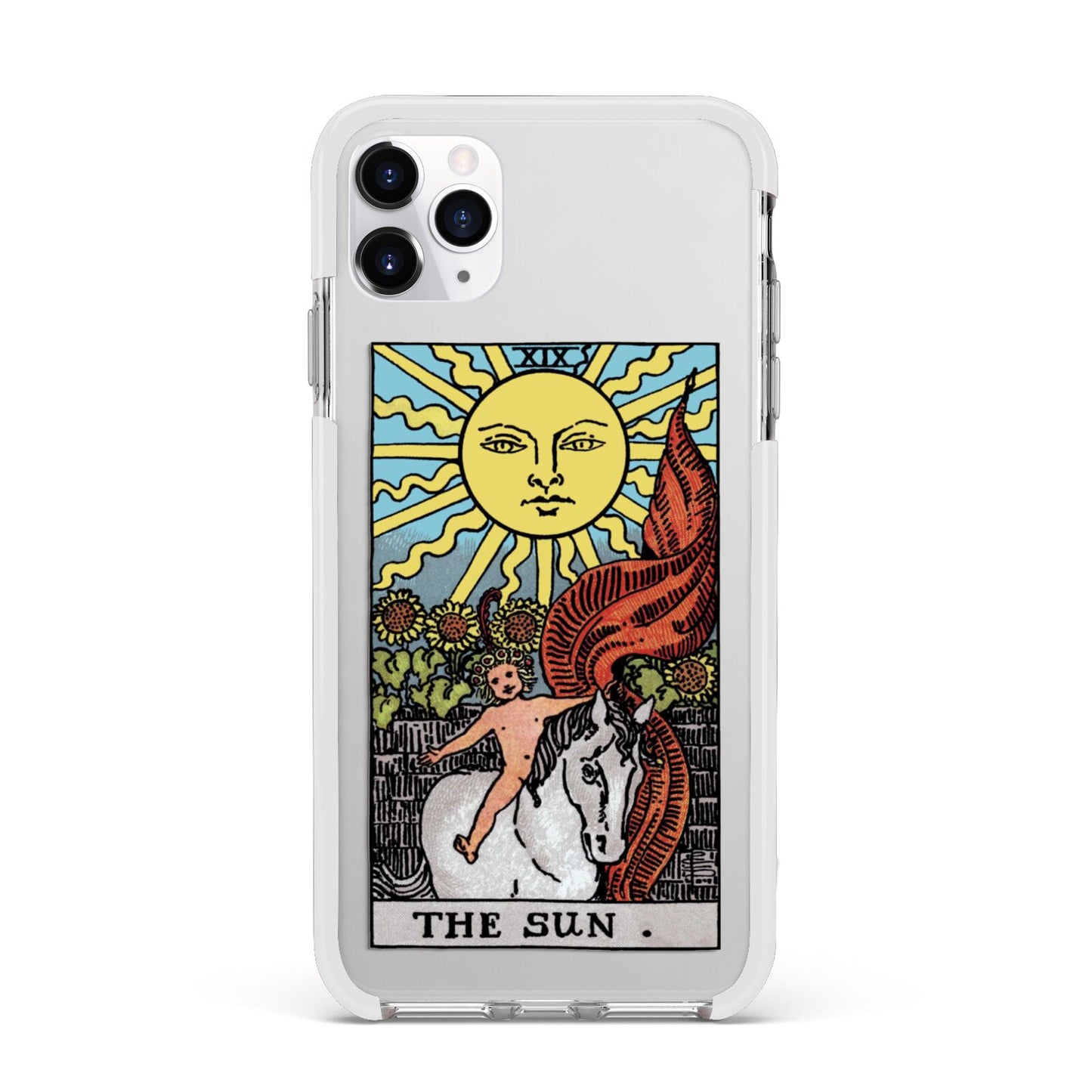 The Sun Tarot Card Apple iPhone 11 Pro Max in Silver with White Impact Case