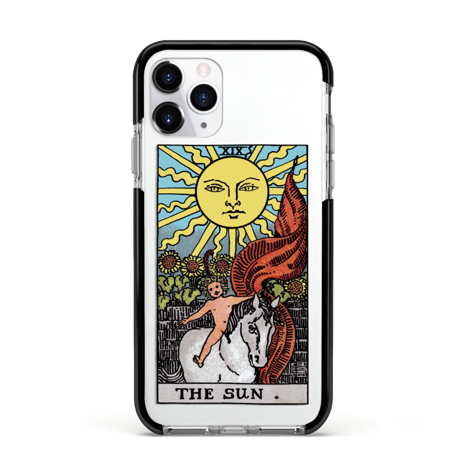 The Sun Tarot Card Apple iPhone 11 Pro in Silver with Black Impact Case