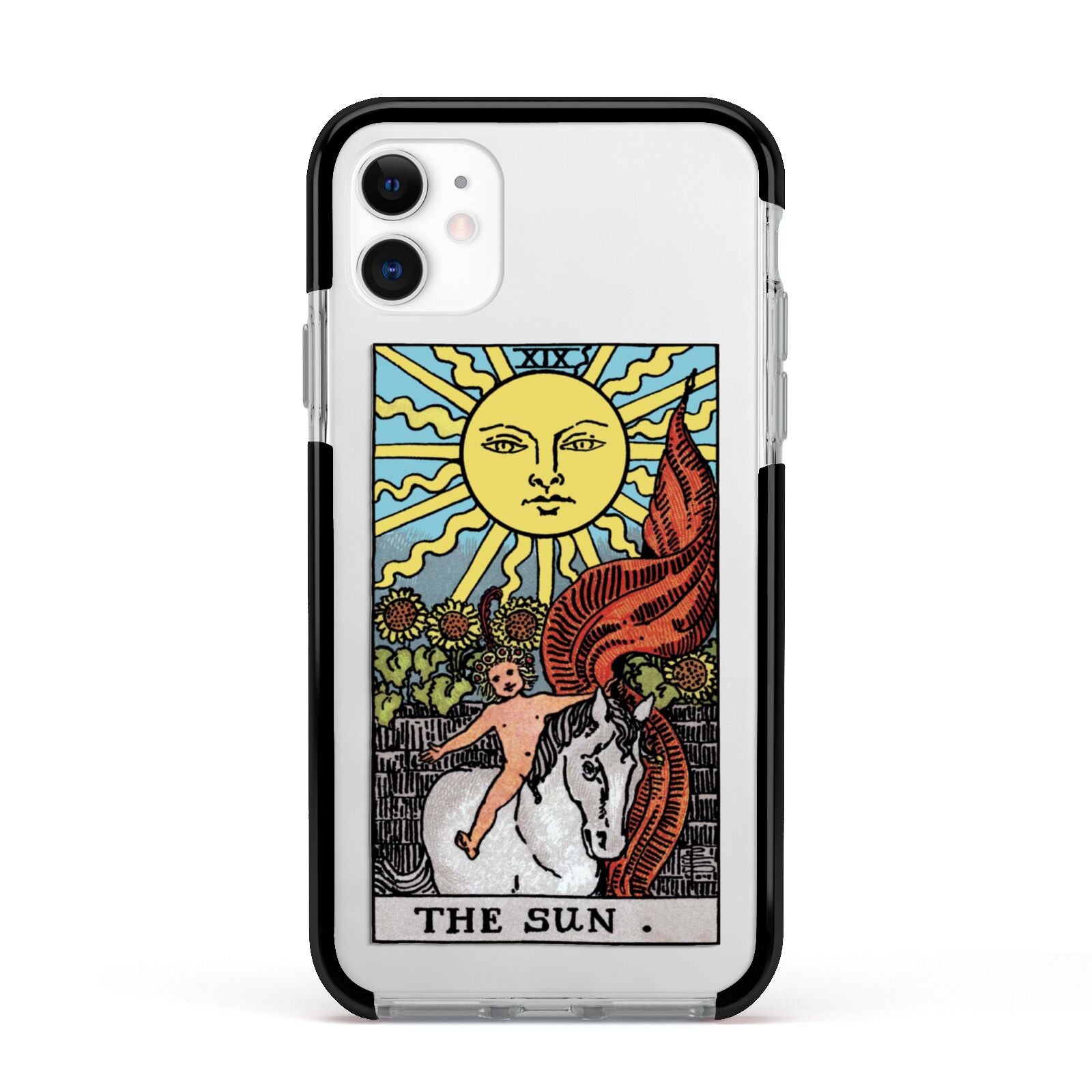 The Sun Tarot Card Apple iPhone 11 in White with Black Impact Case