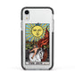 The Sun Tarot Card Apple iPhone XR Impact Case Black Edge on Silver Phone