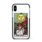The Sun Tarot Card Apple iPhone Xs Impact Case Black Edge on Silver Phone