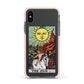 The Sun Tarot Card Apple iPhone Xs Impact Case Pink Edge on Black Phone