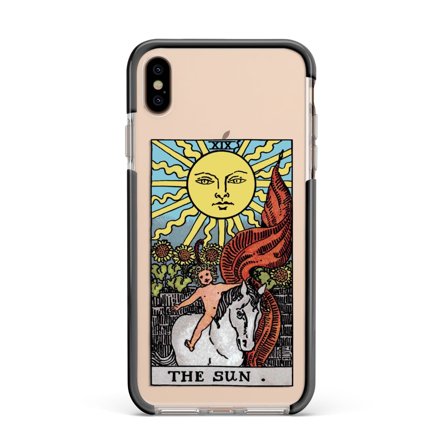 The Sun Tarot Card Apple iPhone Xs Max Impact Case Black Edge on Gold Phone