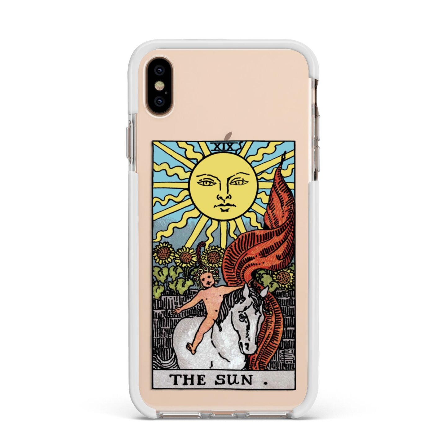 The Sun Tarot Card Apple iPhone Xs Max Impact Case White Edge on Gold Phone