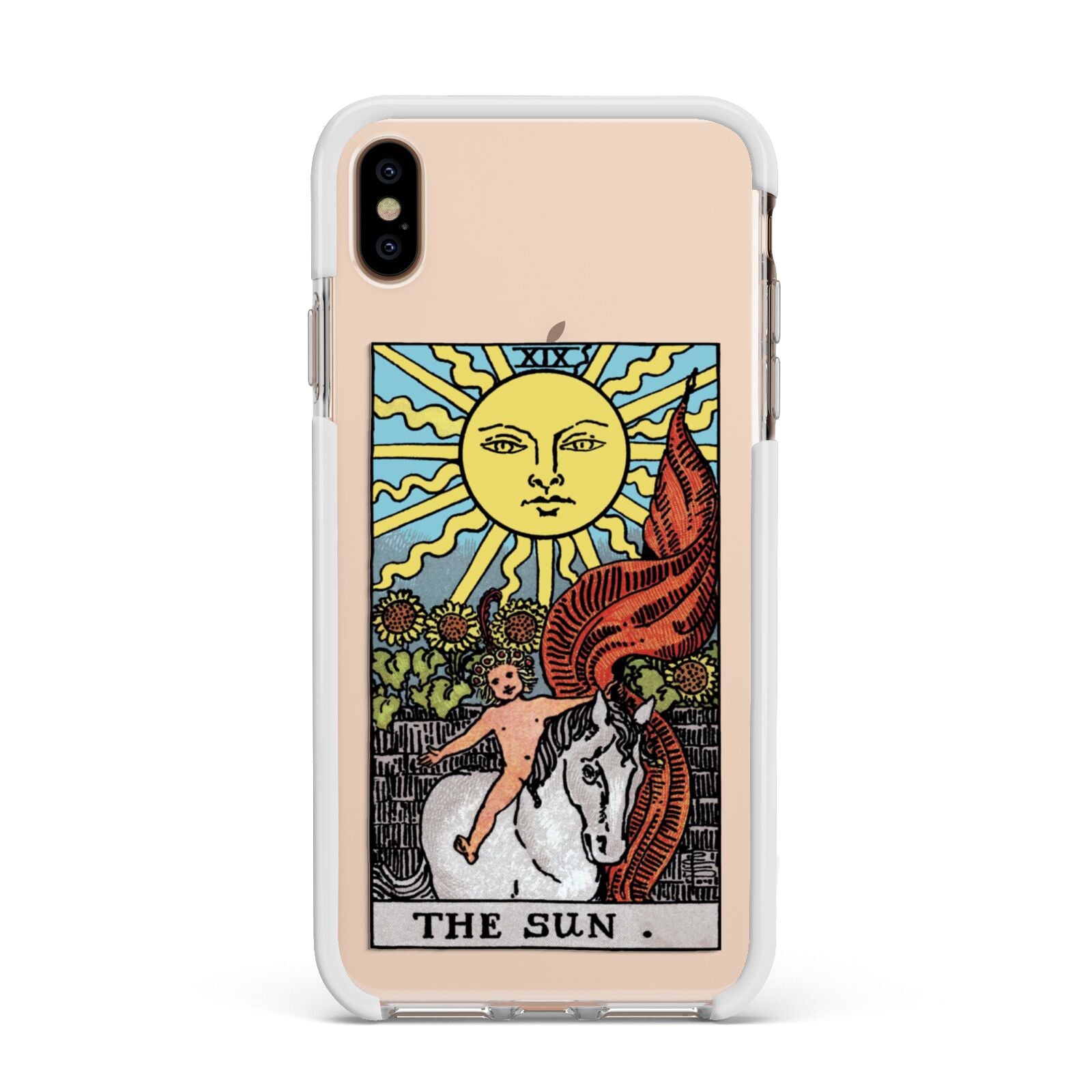 The Sun Tarot Card Apple iPhone Xs Max Impact Case White Edge on Gold Phone