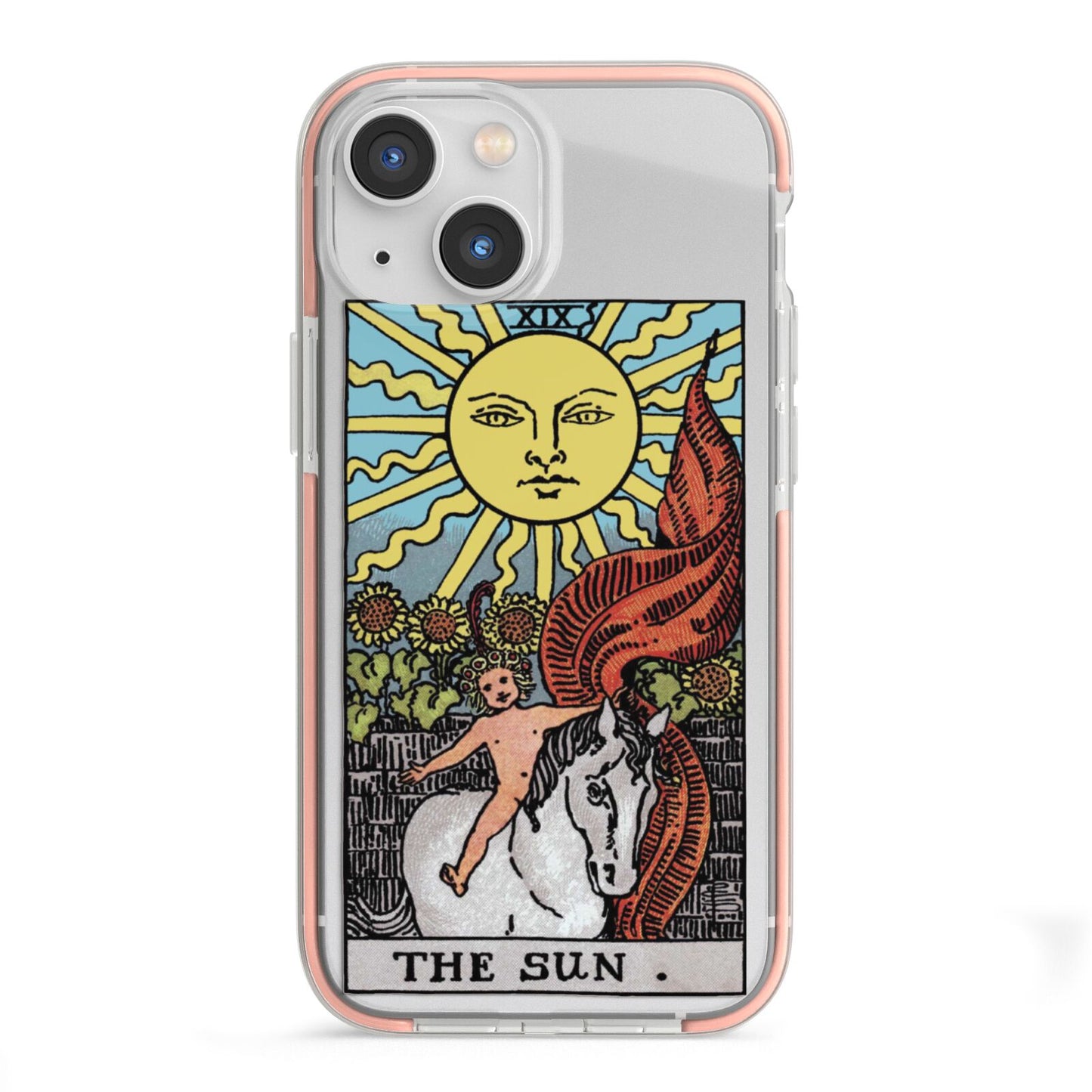 The Sun Tarot Card iPhone 13 Mini TPU Impact Case with Pink Edges