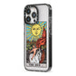 The Sun Tarot Card iPhone 13 Pro Black Impact Case Side Angle on Silver phone