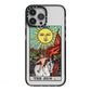 The Sun Tarot Card iPhone 13 Pro Max Black Impact Case on Silver phone