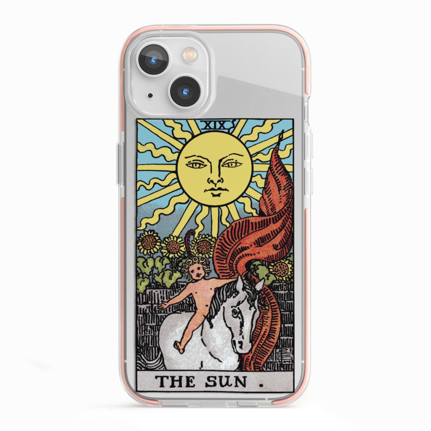 The Sun Tarot Card iPhone 13 TPU Impact Case with Pink Edges