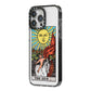 The Sun Tarot Card iPhone 14 Pro Max Black Impact Case Side Angle on Silver phone