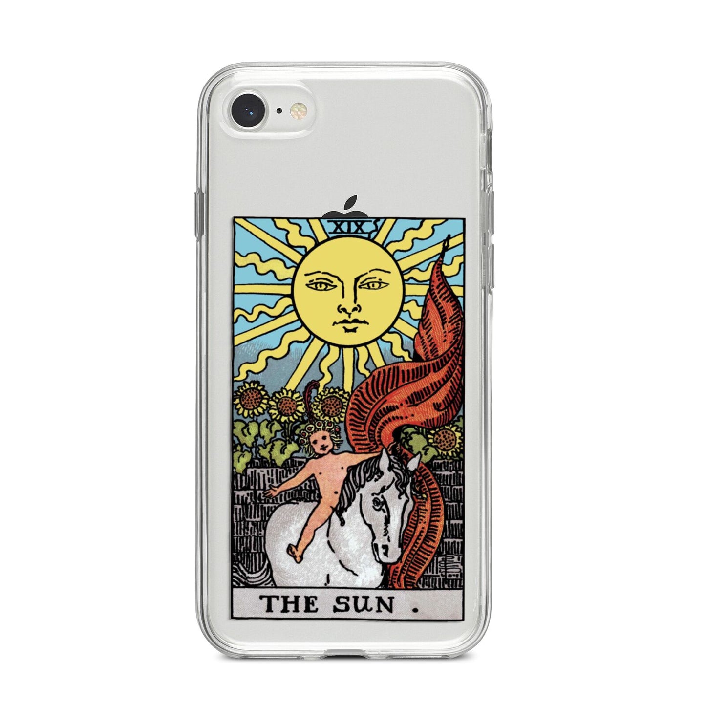 The Sun Tarot Card iPhone 8 Bumper Case on Silver iPhone