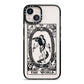 The World Monochrome iPhone 13 Black Impact Case on Silver phone