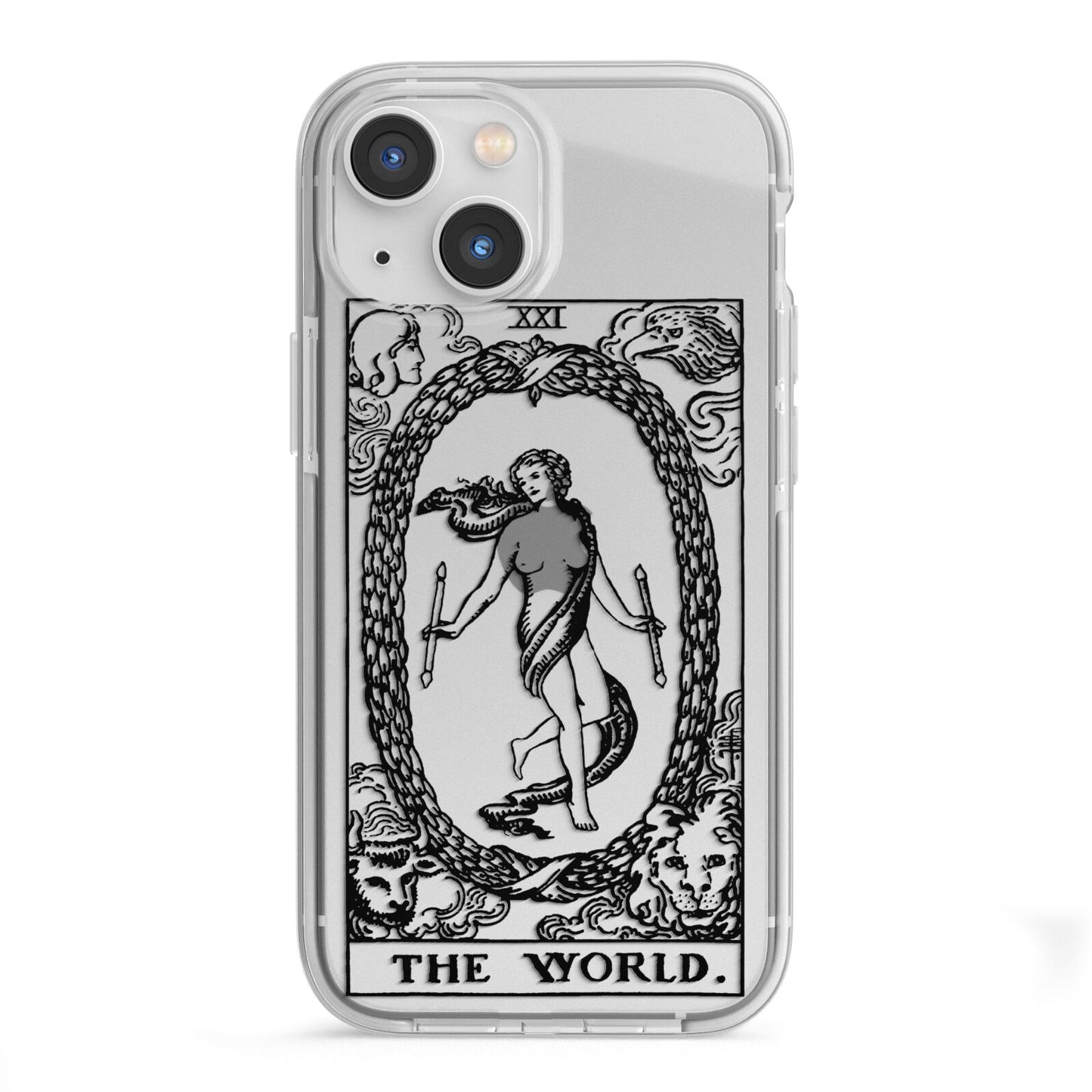 The World Monochrome iPhone 13 Mini TPU Impact Case with White Edges