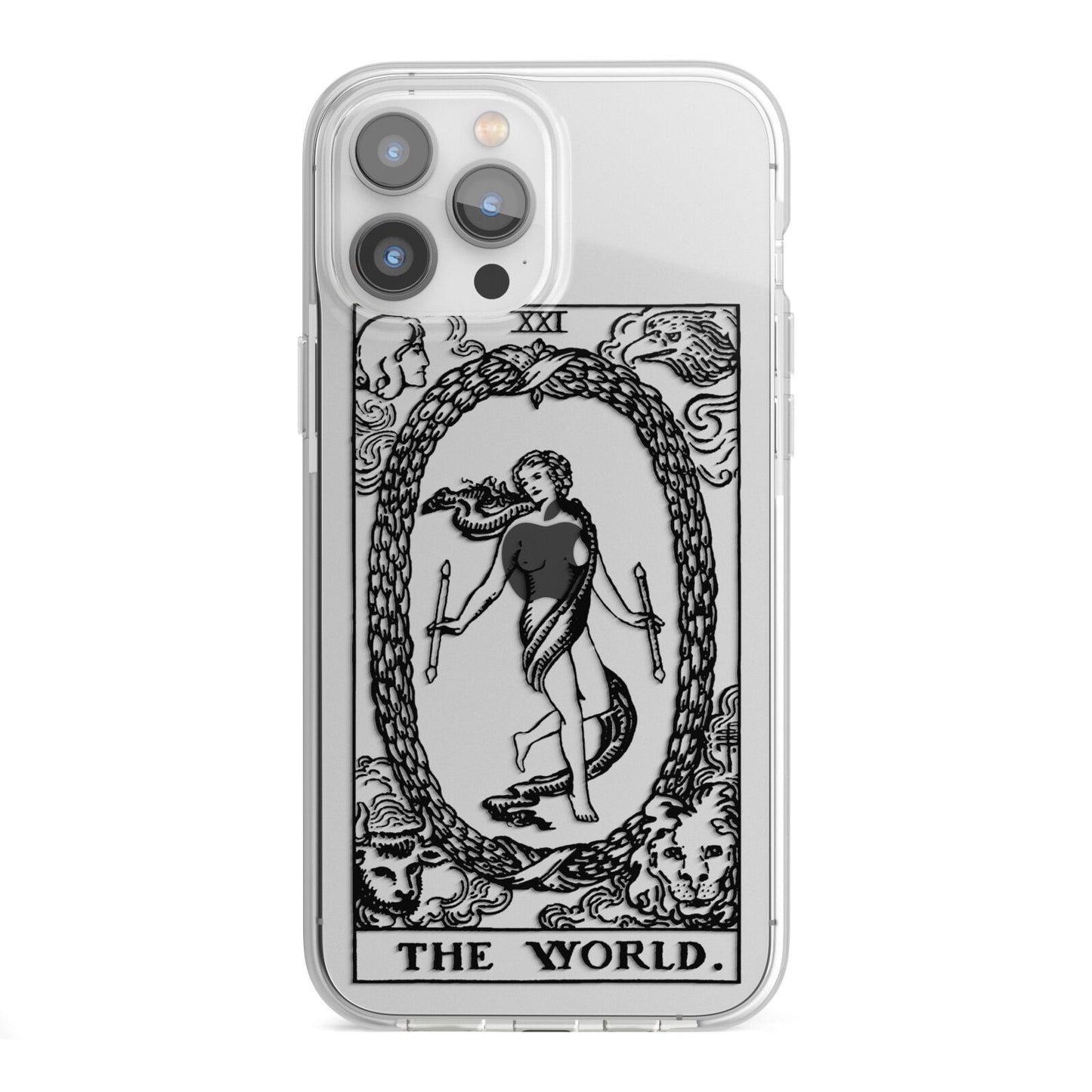 The World Monochrome iPhone 13 Pro Max TPU Impact Case with White Edges