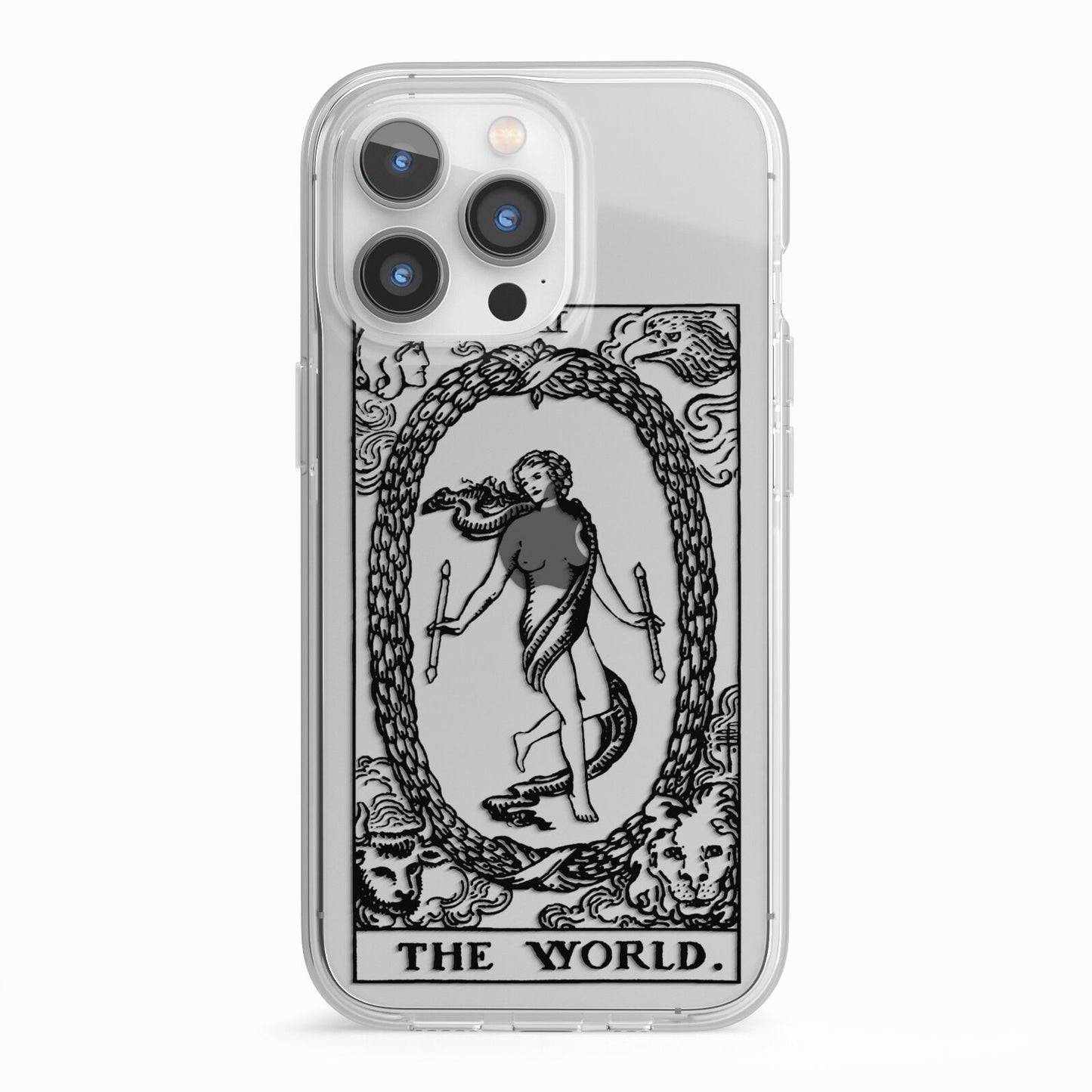 The World Monochrome iPhone 13 Pro TPU Impact Case with White Edges