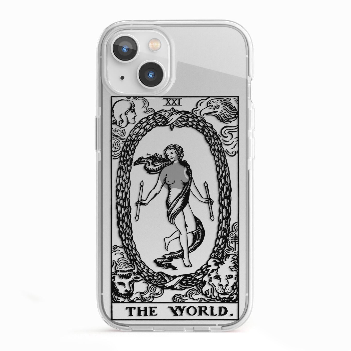 The World Monochrome iPhone 13 TPU Impact Case with White Edges