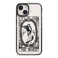 The World Monochrome iPhone 14 Black Impact Case on Silver phone