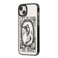 The World Monochrome iPhone 14 Plus Black Impact Case Side Angle on Silver phone