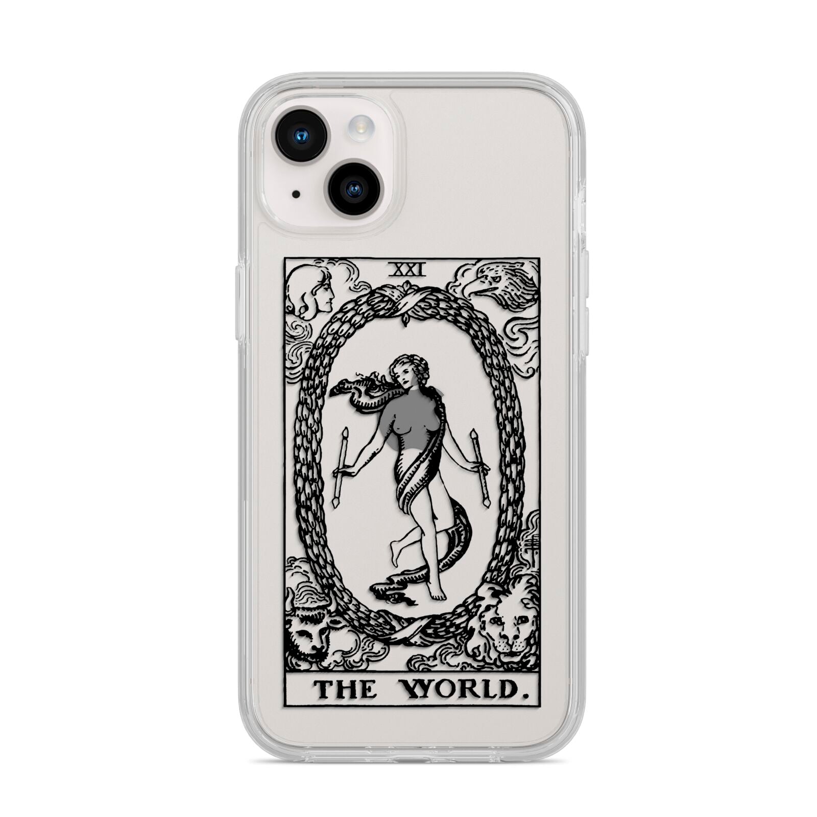 The World Monochrome iPhone 14 Plus Clear Tough Case Starlight