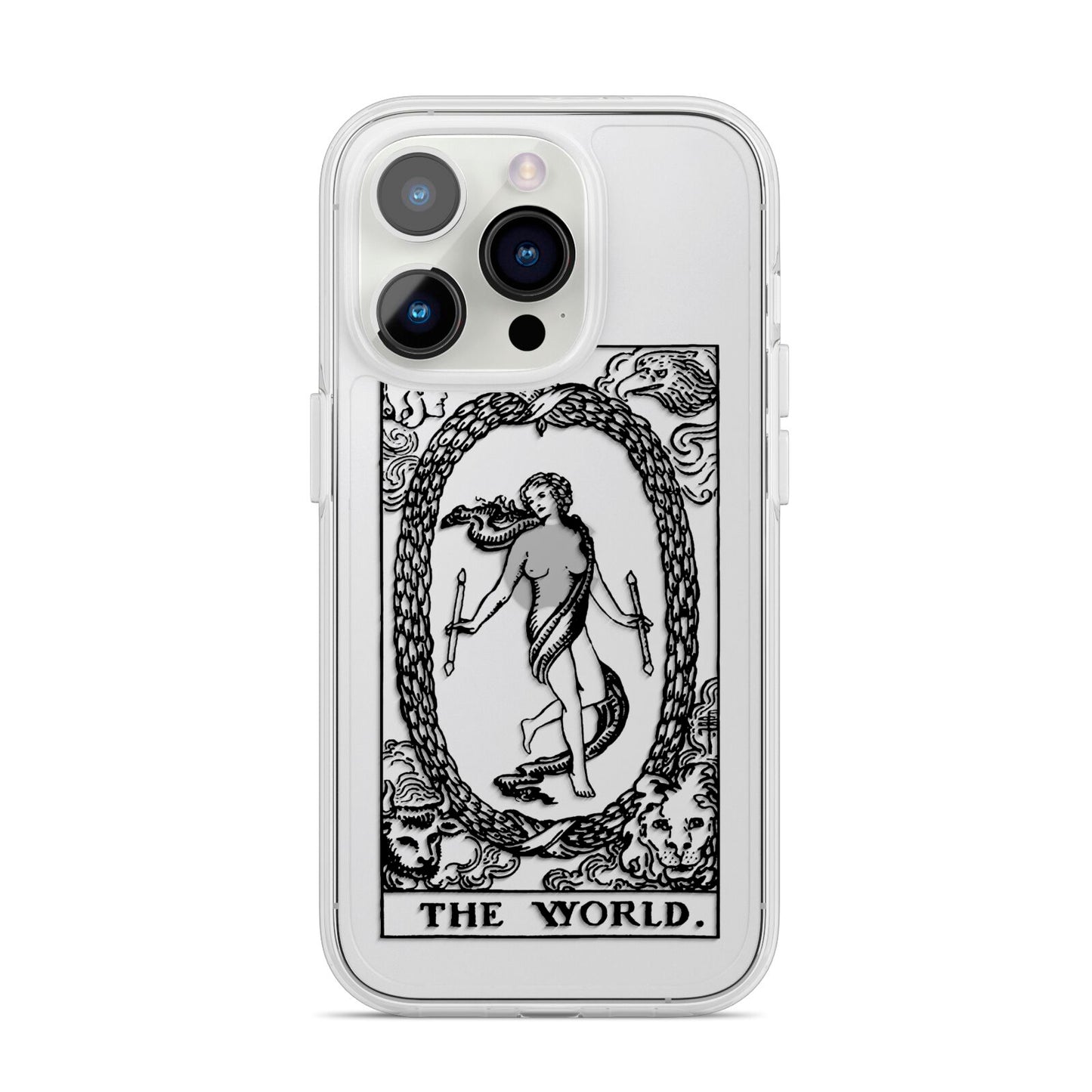 The World Monochrome iPhone 14 Pro Clear Tough Case Silver