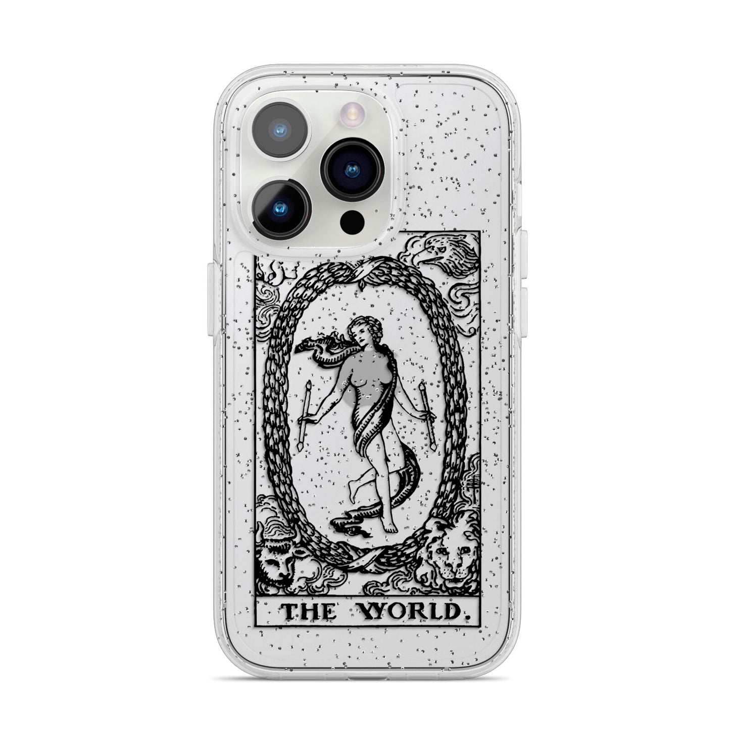 The World Monochrome iPhone 14 Pro Glitter Tough Case Silver