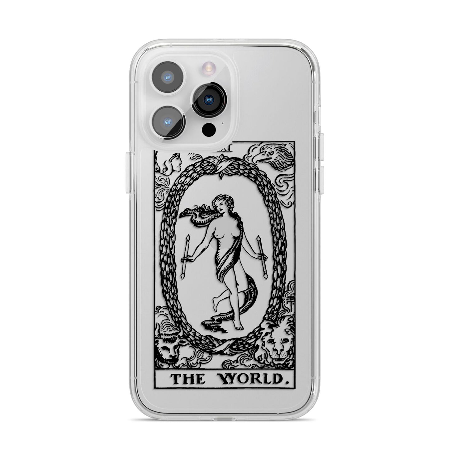 The World Monochrome iPhone 14 Pro Max Clear Tough Case Silver