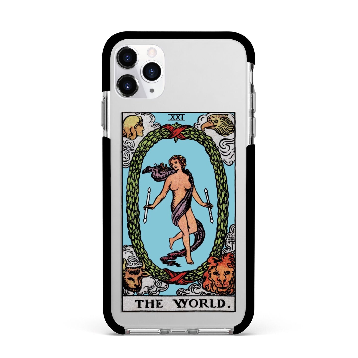 The World Tarot Card Apple iPhone 11 Pro Max in Silver with Black Impact Case