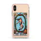 The World Tarot Card Apple iPhone Xs Impact Case Pink Edge on Gold Phone