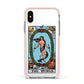 The World Tarot Card Apple iPhone Xs Impact Case Pink Edge on Silver Phone