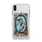 The World Tarot Card Apple iPhone Xs Max Impact Case Pink Edge on Silver Phone