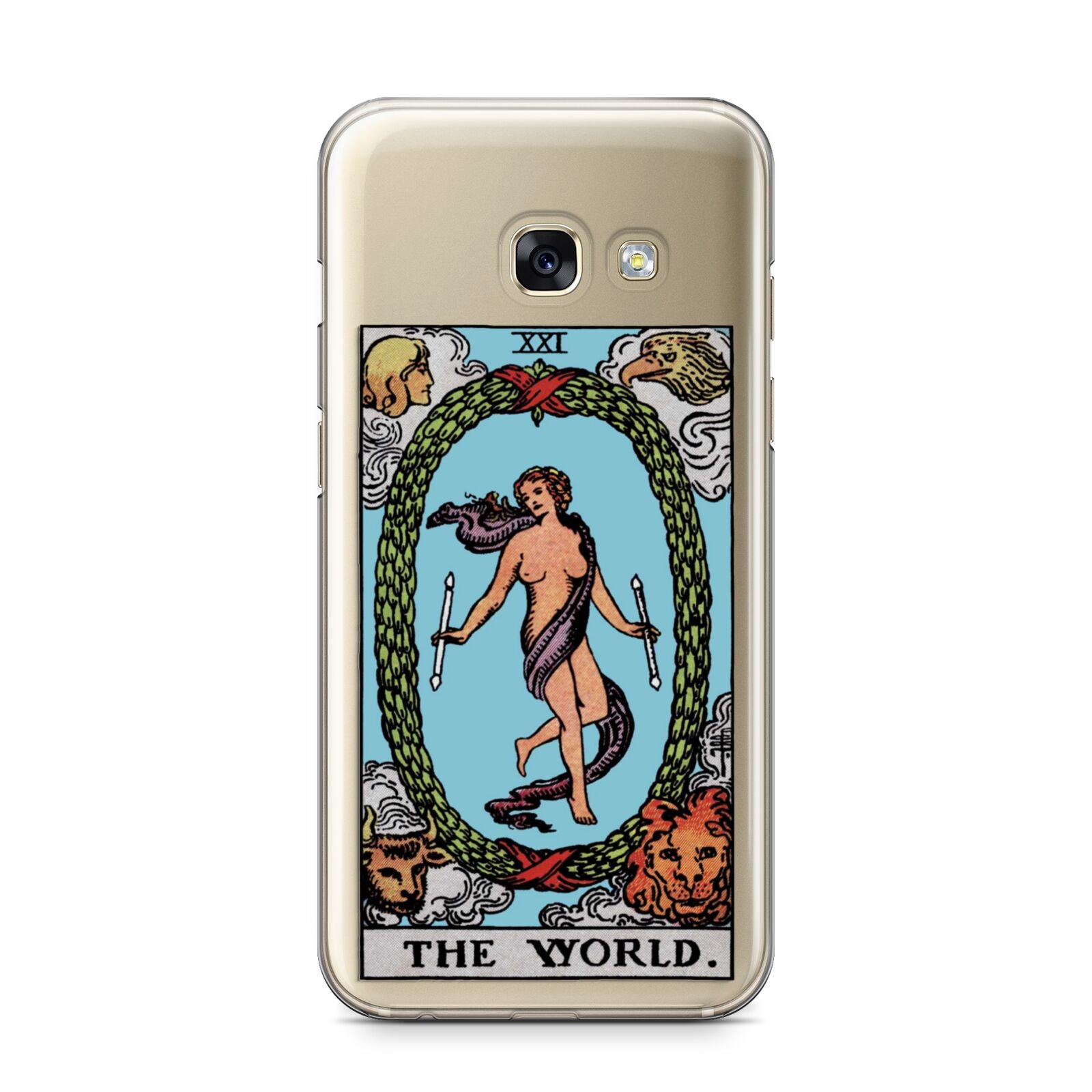 The World Tarot Card Samsung Galaxy A3 2017 Case on gold phone