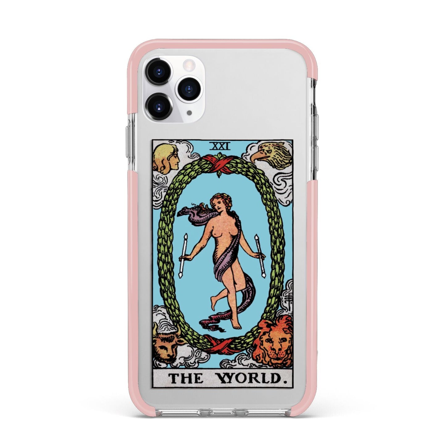 The World Tarot Card iPhone 11 Pro Max Impact Pink Edge Case
