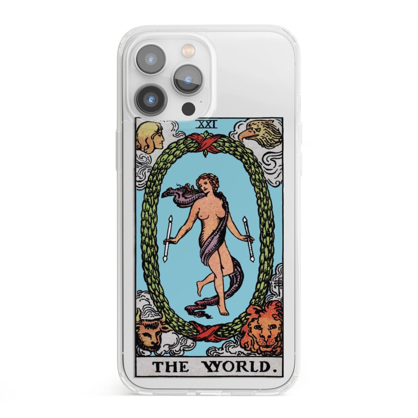 The World Tarot Card iPhone 13 Pro Max Clear Bumper Case
