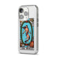 The World Tarot Card iPhone 14 Pro Clear Tough Case Silver Angled Image