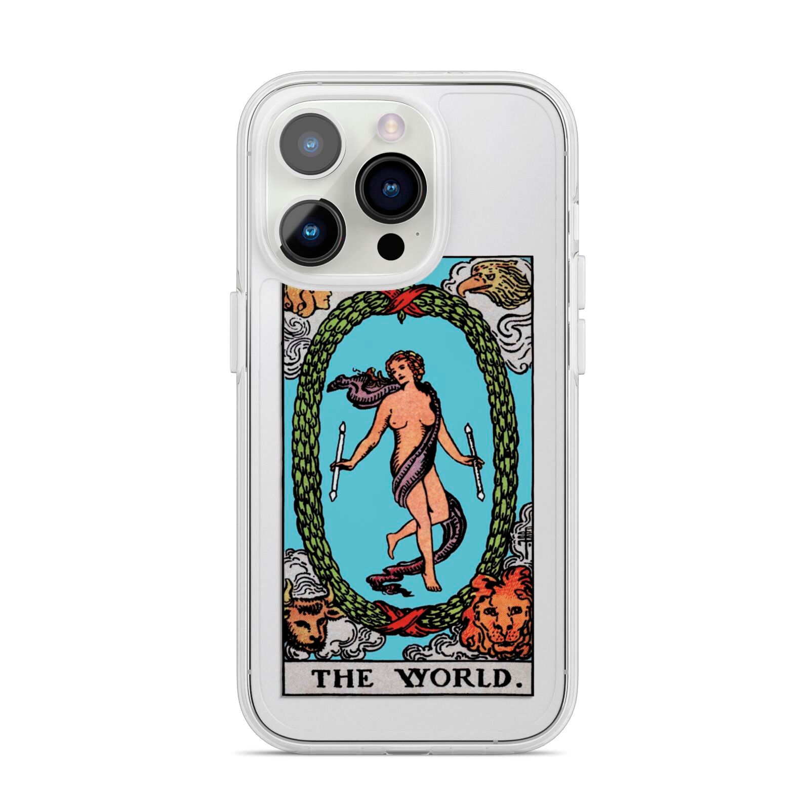 The World Tarot Card iPhone 14 Pro Clear Tough Case Silver