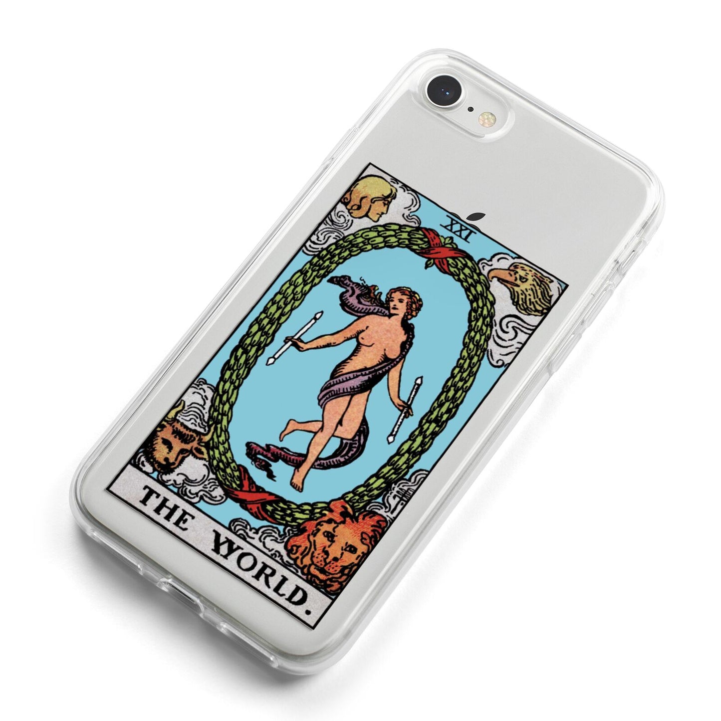 The World Tarot Card iPhone 8 Bumper Case on Silver iPhone Alternative Image