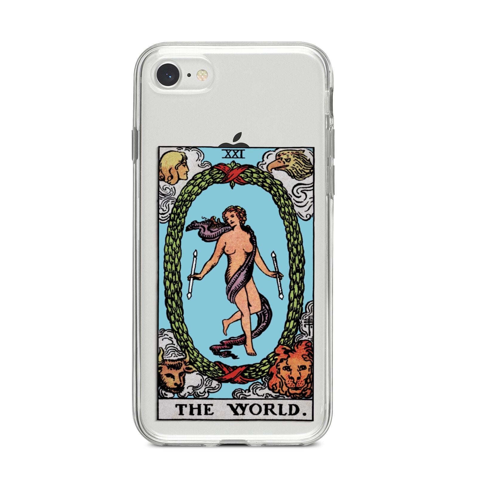 The World Tarot Card iPhone 8 Bumper Case on Silver iPhone