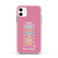 Thinking of You Apple iPhone 11 in White with Pink Impact Case