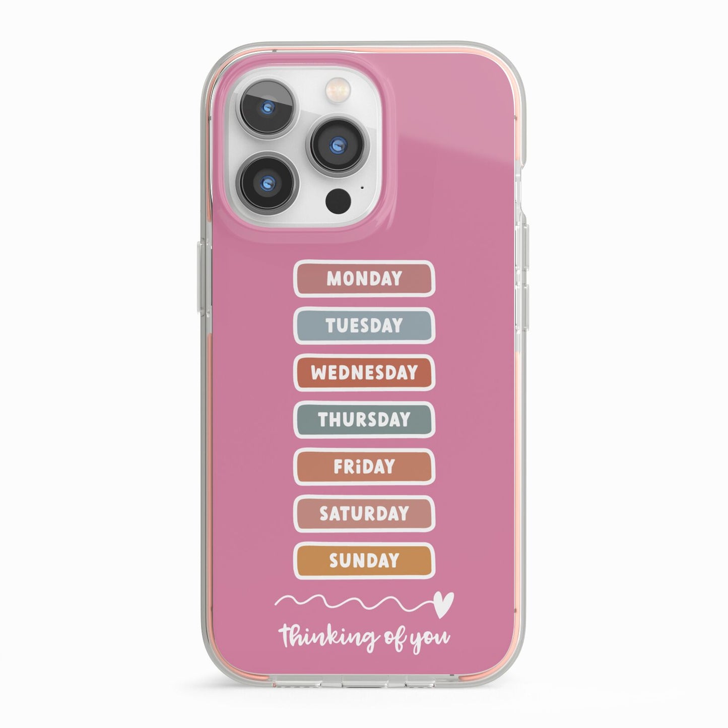 Thinking of You iPhone 13 Pro TPU Impact Case with Pink Edges