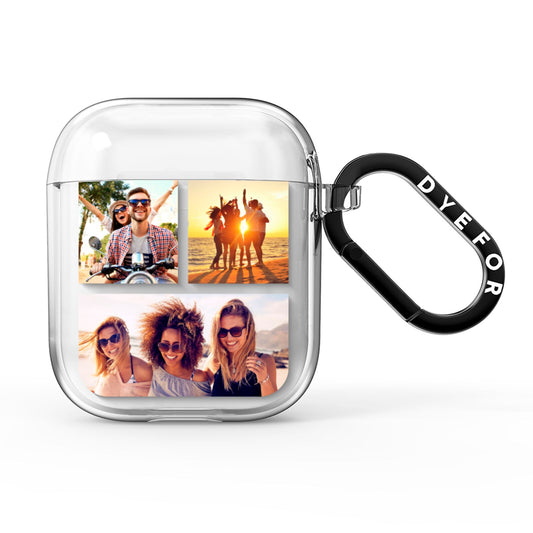 Three Image Horizontal Collage AirPods Clear Case