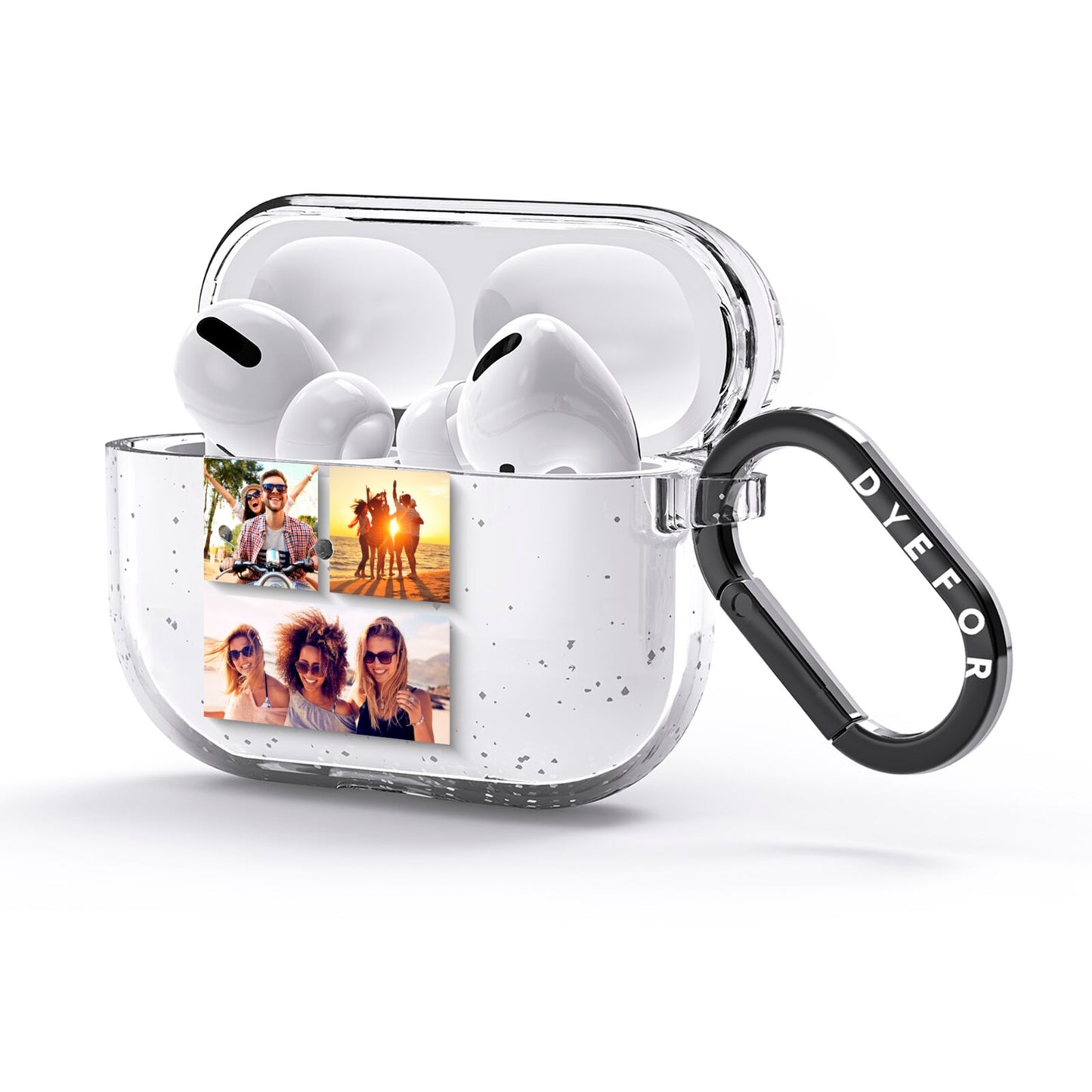 Three Image Horizontal Collage AirPods Glitter Case 3rd Gen Side Image